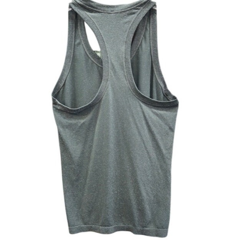 Athleta Momentum Tank Top Womens Large Green Sage Metallic Shimmer Racerback L